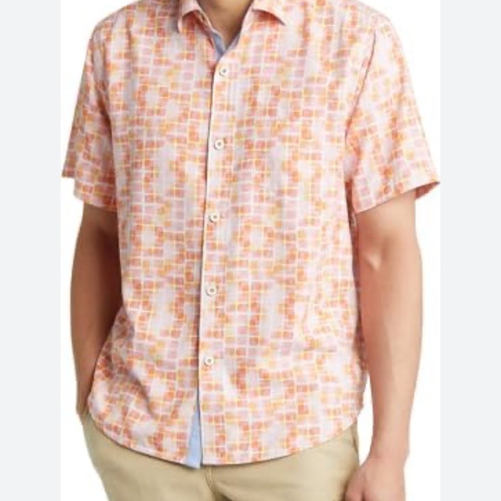 Tommy Bahama NWOT SZ 2XT Tropical Tide Pools Tiles Island zone Button Down Shirt